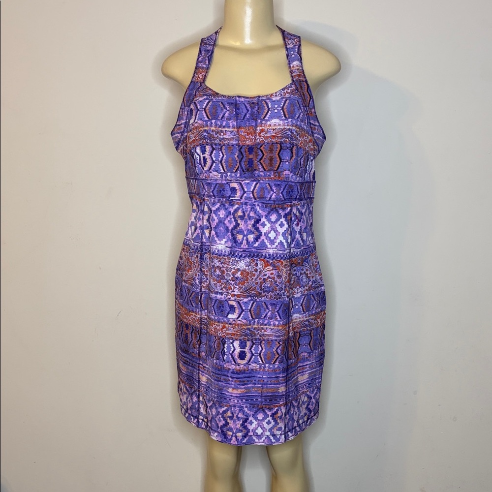 Title Nine Nimblene Purple Patterned Dress Size 8
